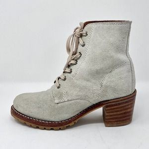 Frye Sabrina 6G Lace-Up Gray Suede